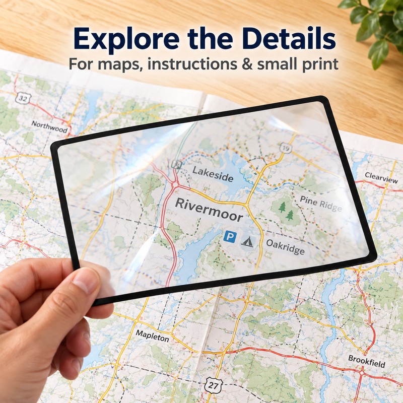 3X Reading Sheet Magnifier – 7 × 4.7 in Thin