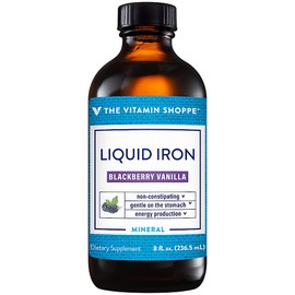 The Vitamin Shoppe Liquid Iron - Easy Absorption BlackBerry Vanilla | Non-Constipating Energy | 16 oz | Gentle Formula
