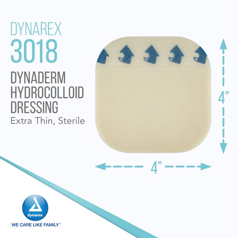 Dynarex DynaDerm Hydrocolloid Dressings, Sterile Moist Bandages Used for All