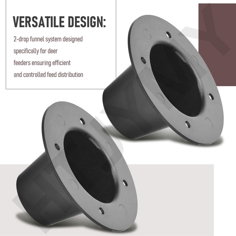 2 Drop Funnel for Deer Feeder, 2 Pack - Black,