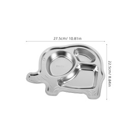 ULTECHNOVO 304 Stainless Steel Elephant Divided Kids Dinner Plate