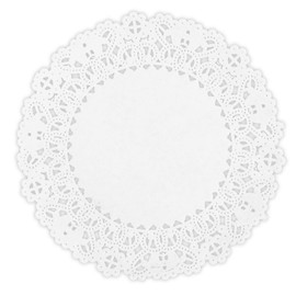 The Baker Celebrations Paper Lace 5 inch White Doilies - Great for Serving Small Treats or Rolling Around Silverware; Made in Canada (pack of 200)