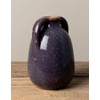 Decorative Stoneware Vase, Double Handles, Purple, 12 cm Height, Antique