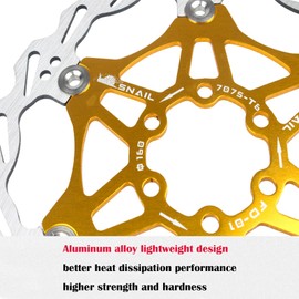 Newgoal Bicycle Disc Brake Disc, 160 mm Bicycle Brake Disc Mountain Bike Swimming Brake Discs Centre Lock Bicycle Accessories (Golden)