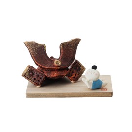 Craftsman House Tango Festival Doll Compact Mini Palm Size Pottery Lucky Charm [Helmet and Lying Child]