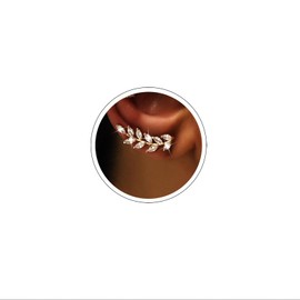 Atentuyi Leaf Crystal Stud Earrings Gold Stud Earrings Curved CZ Stud Earrings Rhinestone Wedding Earrings CZ Crawler Bridal Earrings Cluster Marquise Sparkling Earrings for Women and Girls, Crystal