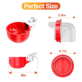 ZenxyHoC No Waste Chicken Feeders and Waterers - 6 Set with Water Cups