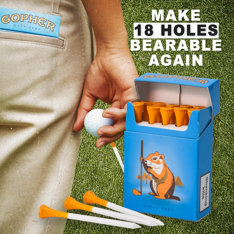 Shanker Golf - Funny Golf Tees - Gopher 10 Pack