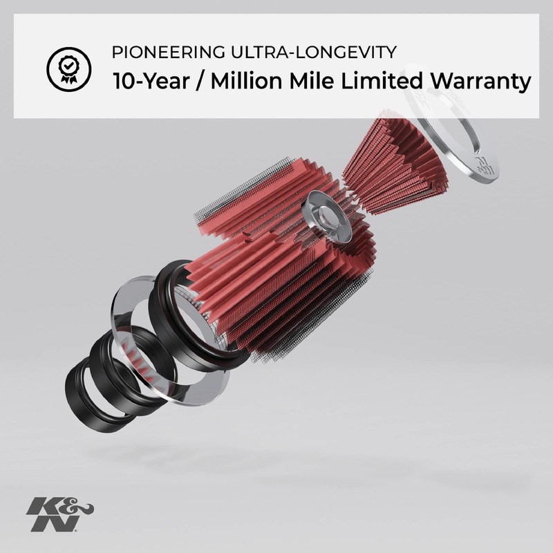 K&N Filtro de aire del motor: alto rendimiento, premium, filtro