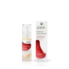 Zatik Naturals - Relieve Eye Serum with Pomegranate and Eyebright Antioxidant, USDA Certified Organic, Rekindle and Elevate Youthfulness Around Thin Areas of the Eyes, 1.0 fl oz, 30ml