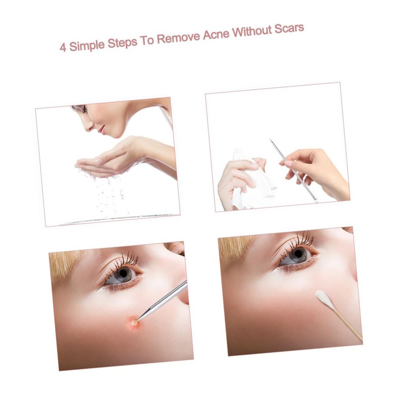 FOMIYES 5pcs Facial Blackhead Removal Tool Kit Pimple Popping Tool