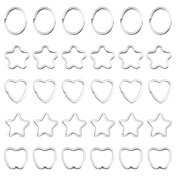 FDGGT Pack of 30 Metal Key Ring DIY Key Ring