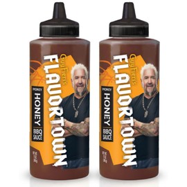 Guy Fieri's Flavortown Money Honey BBQ Sauce - Honey Barbecue Sauce, Sweet BBQ Sauce, For Chicken Wings & Ribs - 14.5 Ounce (Pack of 2)