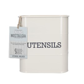 Living Nostalgia Kitchen Craft Steel Utensil Pots, Cream