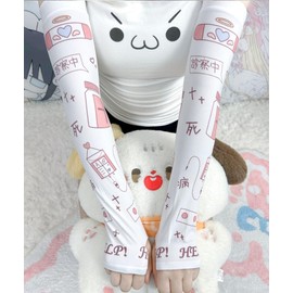 ZYOOFOV Women's Arm Cover, Medical Type, Cute, Thin, Long Sleeve, Cool, Sun Protection, UV Protection, Angel Area, Subcal, Cute, Gal, Cool, Air Conditioning, Summer, red, Free size