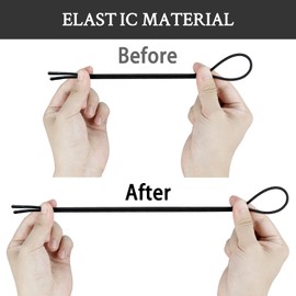 2 Pairs Elastic No Tie Shoelace Replacements Stretchy Bungee Laces for ON Cloud 5, 5 Push, 5 Waterproof, 5 Combo, 5 Fuse, 5 Terry, 5 Ready, 5 Undyed Sky Shoes(Color:Black,Size:20Inch)