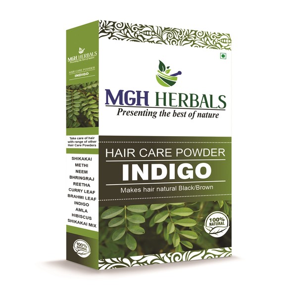 MGH Herbals Organic Indigo Powder Organic for Hair Black Colour