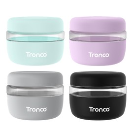 Tronco 16 oz Glass Food Storage Containers with Lids, Airtight, Leak & Spill Proof Glass Lunch Bowls for Meal Prep, Salad, Yogurt, Soup & Stew, Microwave & Dishwasher Safe, BPA-Free, Set of 4