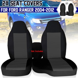 JAMESVAN 2 PCS Front Seat Covers for 2004-2012 Ford Ranger 60/40 Highback, Breathable Cotton Car Seat Cover Replacement Seat for Ford Ranger 2004-2012,Red