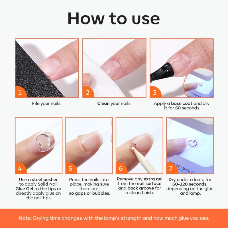modelones Solid Nail Glue Gel for Acrylic Nails Tips, 30g