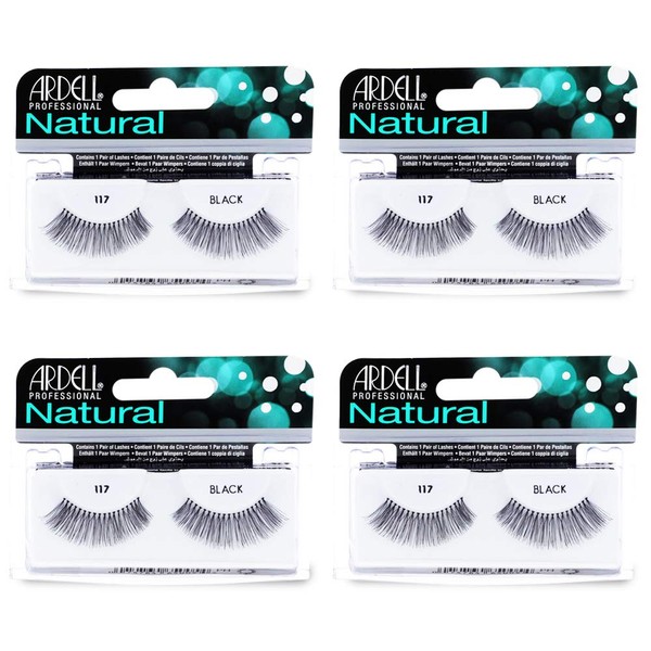 Ardell Natural Lashes False Eyelashes 117 Black (4 pack)