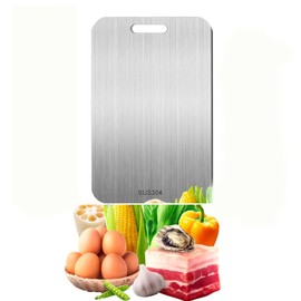 Ziranee Titan Schneidebrett,304 Schneidebrett Edelstahl, Schneidebrett Titan, Titanium Cutting Board, Gewährleisten Ursprünglichen Geschmack der Zutaten, Leicht zu Reinigen