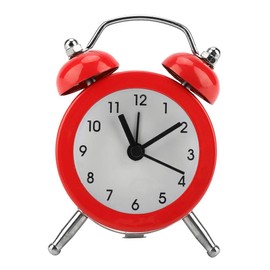 Natudeco Metal Bell Alarm Clock Classic Analog Alarm Clock Vintage Portable Desktop Metal Alarm Clock Retro Decor Mini Alarm Clock for Home(Red)