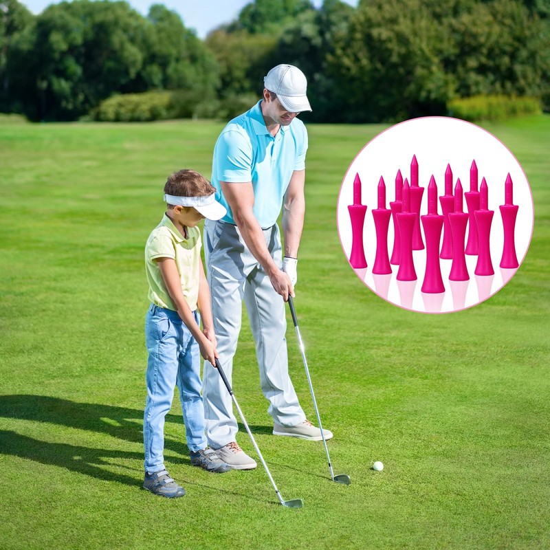 Debbery 100 Golf Tees Plastic, 57mm Pink Castle Tees Golf,