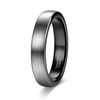 Zakk 4mm Tungsten Engagement Ring For Men Women Brushed Promise Wedding Band Comfort Fit (Black,Size T 1/2)