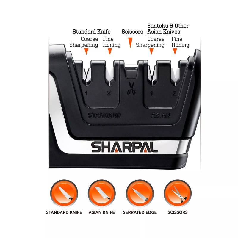 SHARPAL Professional 5-in-1 Kitchen Chef Knife & Scissors Sharpener, Sharpening
