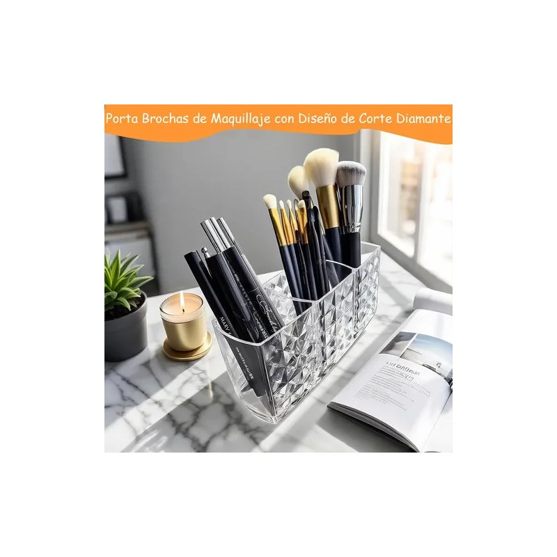 Organizador Maquillaje Acrílico 3compartimentos Transparente