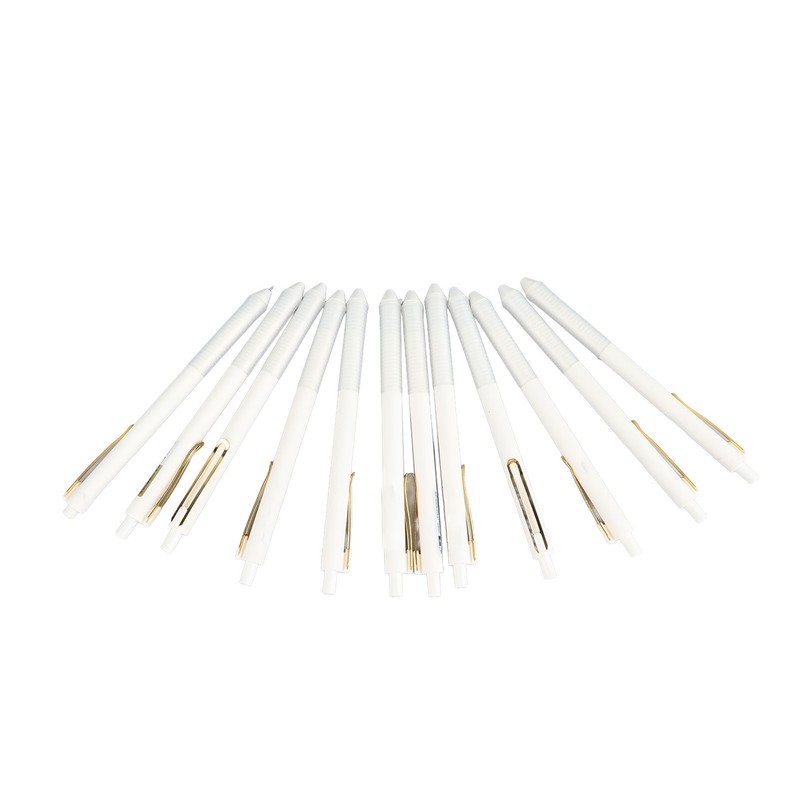 12pcs Press Gel Pen 0.38MM Black Ink Fine Point Pen