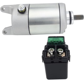 SuLyLa Starter w/ Relay Solenoid For Kawasaki Brute Force 650 KVF650 02-03, Prairie 700