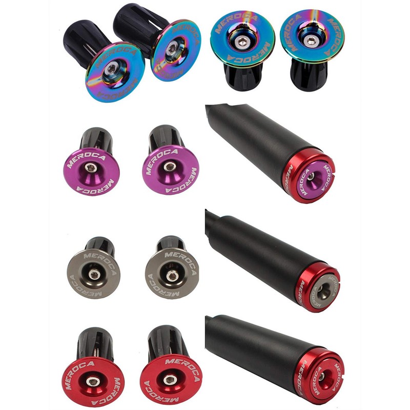 1 Pair Aluminum Bike Handlebar End Plugs, Expanding Locking Bar
