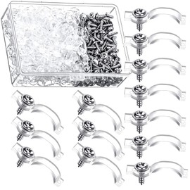 HUAZIZ 100 x LED Strips, Mounting Strip Light 10 mm Mounting Bracket Mounting with 100 Pieces Screws for 10 mm Wide LED Stripes Clips