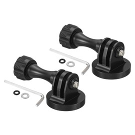 PATIKIL 1/4" Thread Action Camera Tripod Adapter, 2 Pack Aluminum Tripod Mount Adapter Conversion with Thumbscrew Style 1, Black