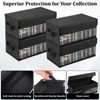 Lyksgir 4 Pack CD Storage Box with Visible Window, Stackable