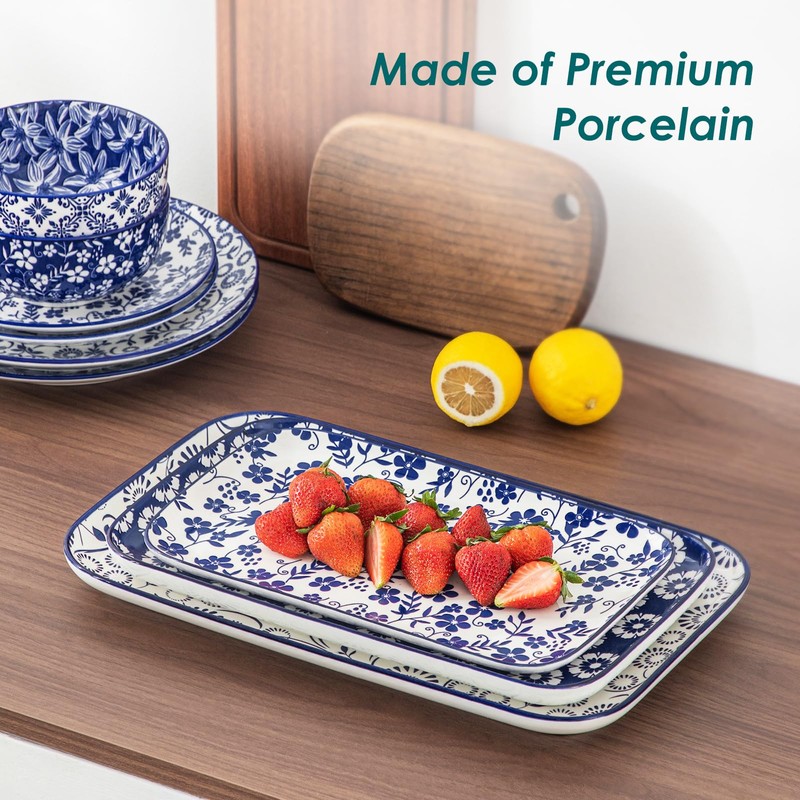 vancasso Serving Platters Set of 3, 16"/14"/12" Inch Rectangular Trays
