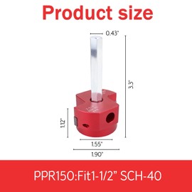 1-1/2 Inch Plastic Pipe Reamer, 2 Carbide Square Blades, PVC Pipe Reamer for PVC, CPVC or ABS Pipes, for Drains, Water Pipes, Ventilation Pipes (Red, 1-1/2")
