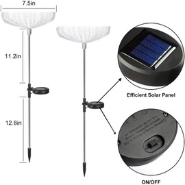 TDA Solar Garden Lights, Solar Fiber Optic Outdoor Garden Decorative Changing Color Solar Lights Stake Light for Walkway Pathway Backyard Landscape Decoration (2 Pack)