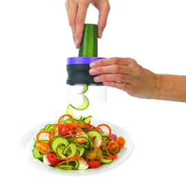 Good Cook 10807 Spiralizer Handheld Vegetable Slicer, 3 in 1 Heavy Duty Veggie Spiral Cutter - Zoodle Pasta Spaghetti Maker for Low Carb/Paleo/Gluten-Free Meals