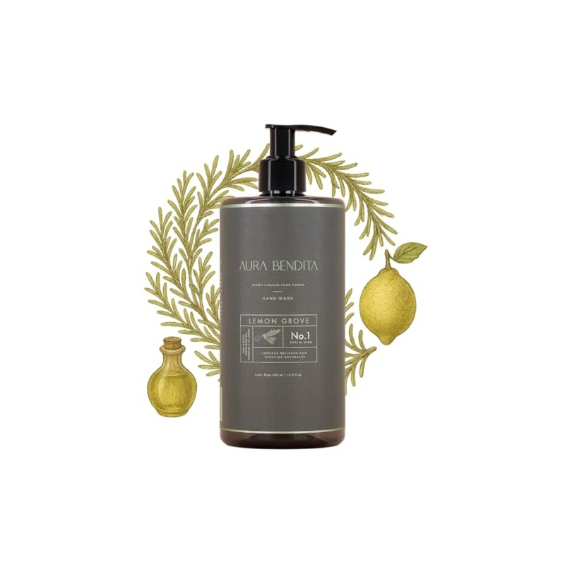 Jabón líquido para manos Lemon Grove con aceites esenciales Aura
