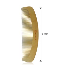 ZAYCB Buffalo Horn Fine Tooth Comb - Anti-Static Hair Comb - Hair Styling Detangling Comb for Men, Women and Kids - For All Hair Types - 6.0 x 1.3 x 0.2 inches