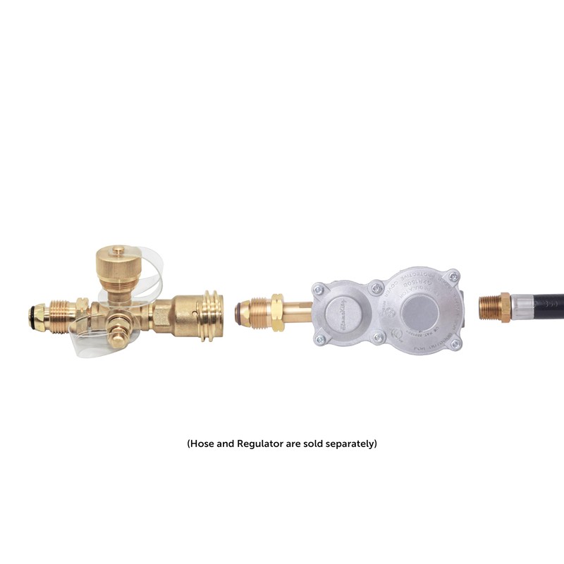 Flame King 4 Port Brass Tee Propane Adapter POL Inlet,