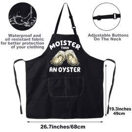 MYSOMY Oyster Apron Oyster Lover Gift Seafood Lover Gift Oyster Shuck Apron Moister Than An Oyster Adult Humour Gifts (Oyster UK)