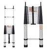 20.3ft Extension Ladder with 2 Detachable Hooks, Aluminum Telescoping Folding