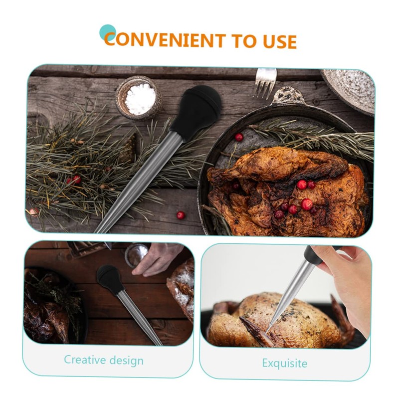 Ciieeo pcs Seasoning Injector with Bulb Marinade for Flavoring Chicken