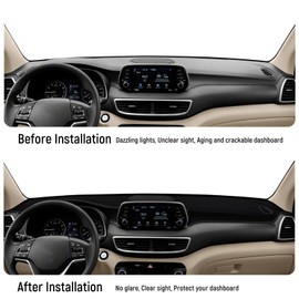 YOJOJOCO Dash Cover for Tucson 2021 2020 2019 Accessories Flannel Dashboard Cover Dash Mat Center Console Cover Sunshield Protector Pad