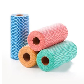 Dish Cloths, 4 Roll J Cloth Roll, Disposable Dish Cloth Roll, Cleaning Cloth Roll, Disposable Cloths Reusable Cleaning Cloths for Kitchen All Purpose Cleaning Cloth Blue Green Red Orange