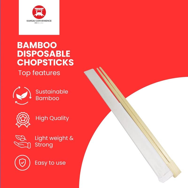 Kansai Convenience | 100 Pairs Premium Disposable Bamboo Chopsticks |
